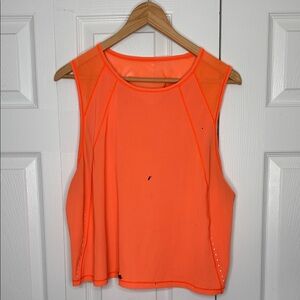 Lululemon Sculpt Cropped Tank Top – Highlight Orange | Size 16 | FLAWED